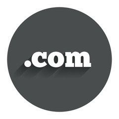 Domain COM sign icon. Top-level internet domain