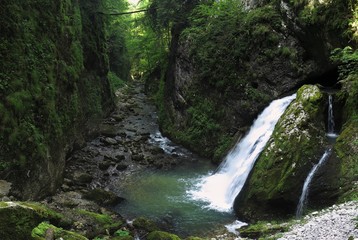 Fototapeta na wymiar waterfall in Cheile Galbenei in Bihor mountains in Romania