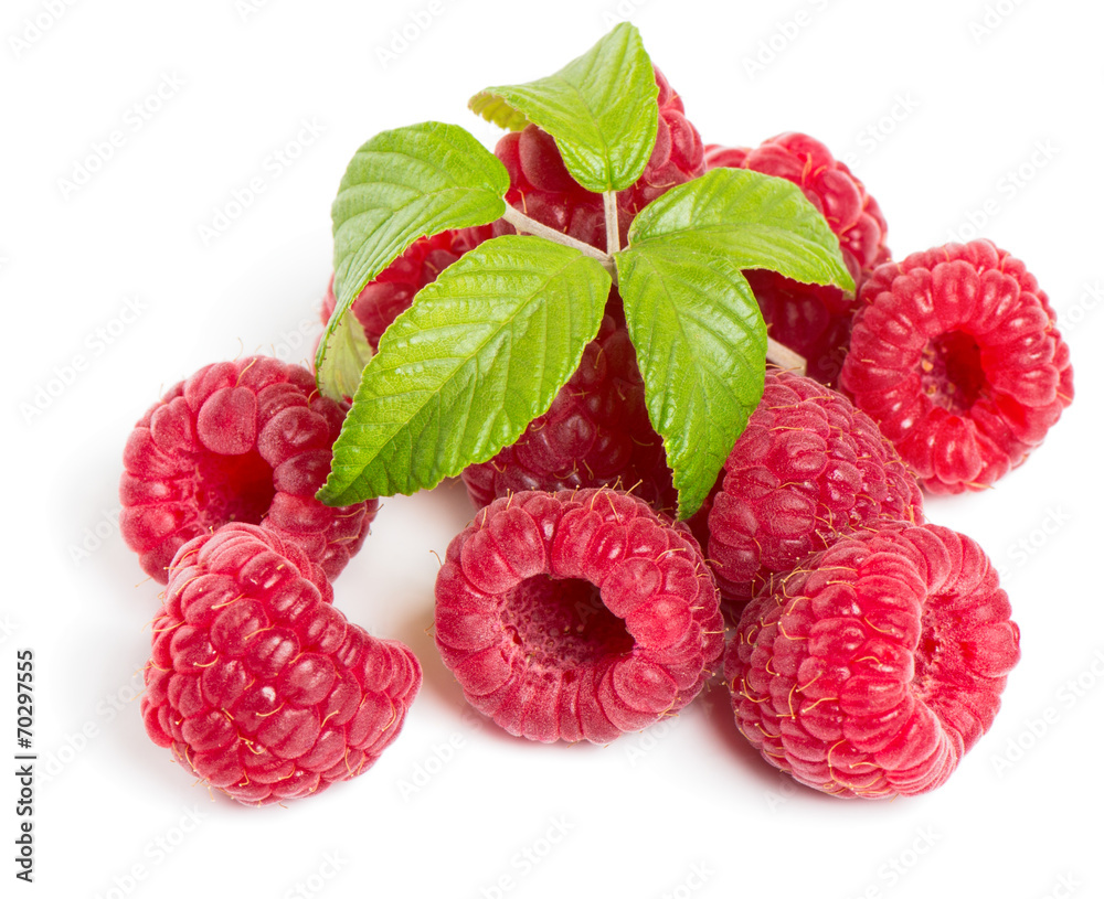 Wall mural Pile of fresh raspberries