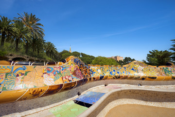 Obraz premium Ceramic Bench Park Guell - Barcelona Spain