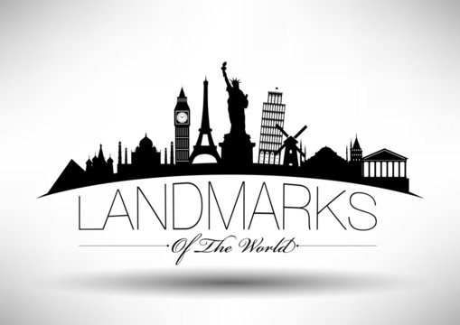 Landmarks of the World Typographic Design