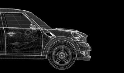 Fototapeta na wymiar car 3D model