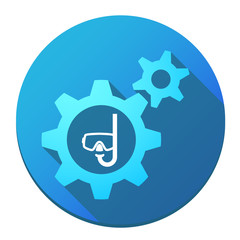 Gears with a diving goggles