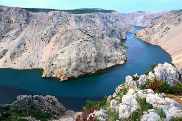Canyon Zrmanja in Croatia- blue-green river Croatia