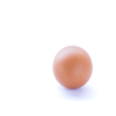 Close up of an egg isolated on white background