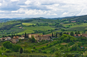 Fototapeta na wymiar Tuscany hills, landscape near San Gimignano