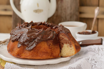 Marble Cake White and Dark Chocolate