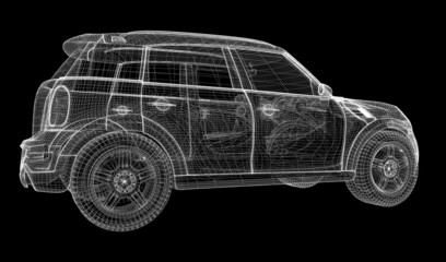 Fototapeta na wymiar car 3D model