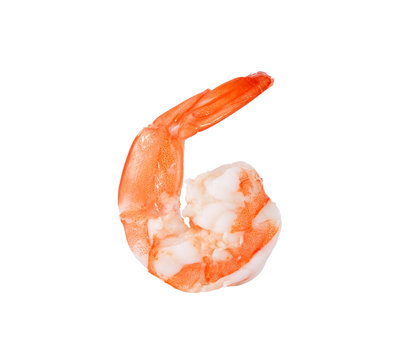 Boiled shrimp isolated on white background