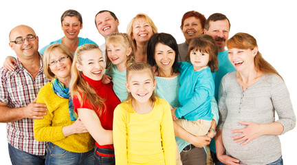 Large Group of Happy People standing together.