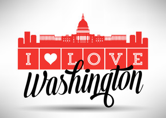 Obraz premium I Love Washington Skyline Design