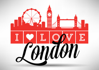 Fototapeta premium I Love London Skyline Design