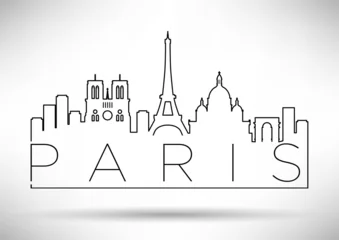 Zelfklevend Fotobehang City of Paris Minimal Skyline Design © Kürşat Ünsal