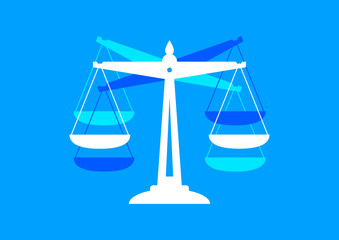 Scale icon on blue background