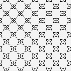 Fototapeta premium Black and White Flower Repeat Pattern Background