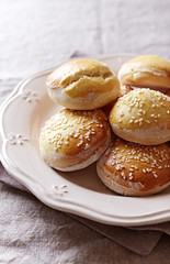 Fresh homemade scones on a plate (Great Britain)