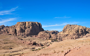 Fototapeta na wymiar Roman Ruins in Petra, Jordan