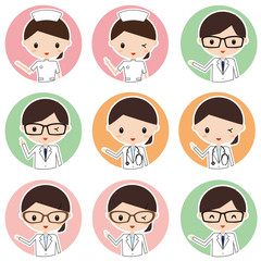 看護師　医者　薬剤師　アイコン