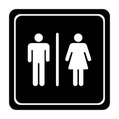 Restroom signs for men and women