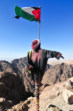 Jordanian Flag in Petra, Jordan