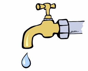 doodle faucet dripping water