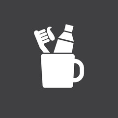 Toothbrush  toothpaste and cup