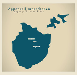 Moderne Landkarte - Appenzell Innerrhoden CH