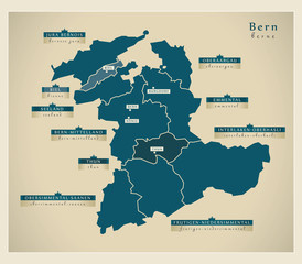 Moderne Landkarte - Bern CH