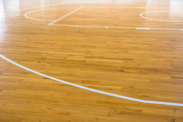 wooden floor basketball court with light effect