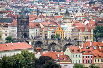 Fototapeta na wymiar Aerial view of Prague, Czech Republic