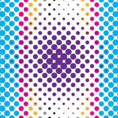 colorful  halftone dots, vector illustration