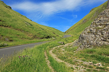 Naklejka na ściany i meble Winnats Pass near Castleton in Derbyshire.