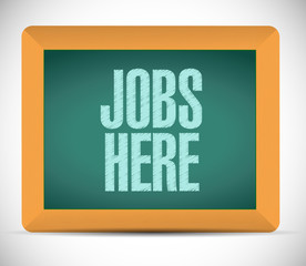 job here message on a board. illustration design