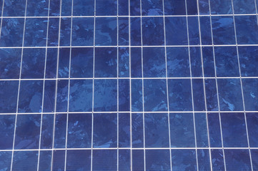 Solar panel closeup  in sunny day
