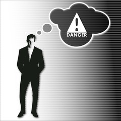 businessman thinks on Danger