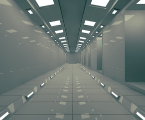 Futuristic corridor interior