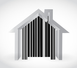 barcode home illustration design