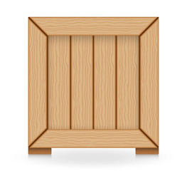Wooden crate or box vector illustration design isolated on white background. Container or package of wood for industry i.e. warehouse storage, freight transport, delivery and shipment or shipping.