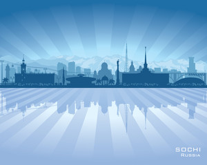 Naklejka premium Sochi Russia skyline city silhouette