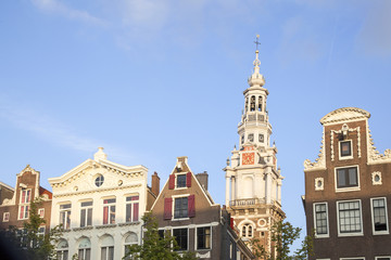 Fototapeta na wymiar tower of Zuiderkerk in Amsterdam