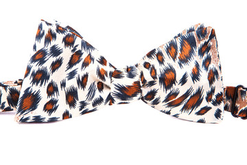 leopard bow tie isolated on white background
