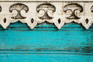 background old painted wooden planks with cracked paint