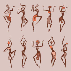 Dancing woman in ethnic style.