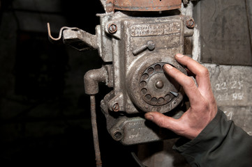 old phone in the mine