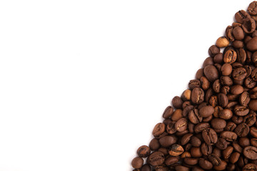 roasted coffee beans with space for advertising text