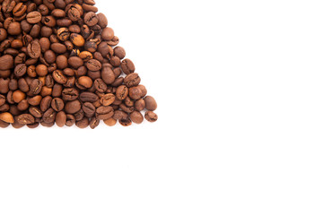 roasted coffee beans with space for advertising text