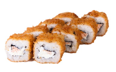 Baked rolls with  cheese, onions, salmon, tuna.