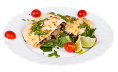 Chimichanga Mexican cuisine isolated on white background