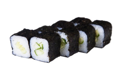Japanese food is fresh and delicious sushi rolls maki isolated