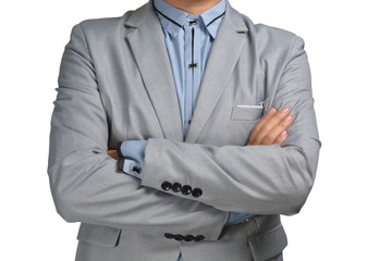 Body of Business Man wearing shirt and suit